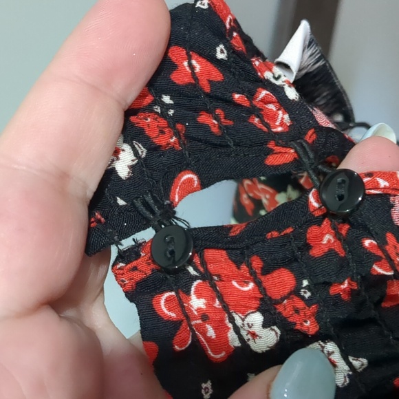 ZARA Ruffle Floral Cottage Dress midi maxi Black red NWT XXl - Picture 14 of 15
